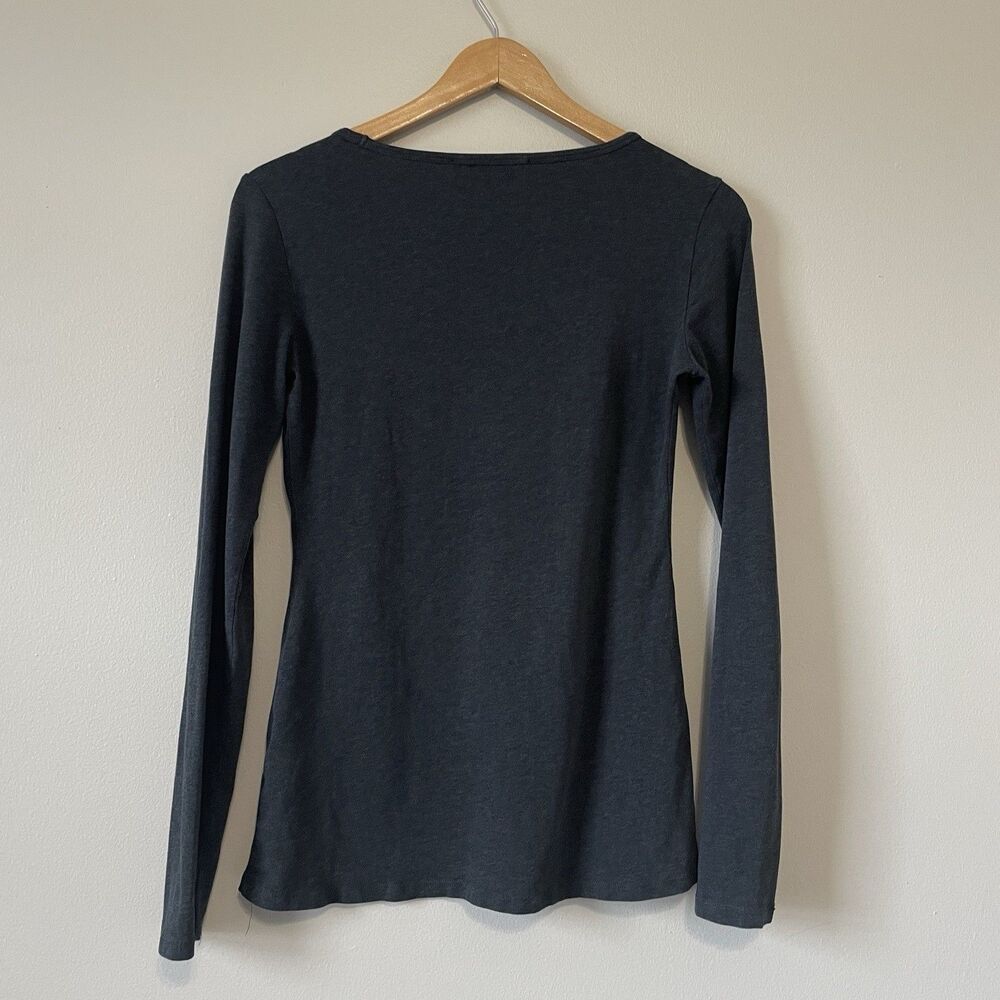 Peruvian Connection Gray Long Sleeve Pima Cotton T-Shirt Size S Basic Capsule - Picture 4 of 11